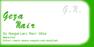 geza mair business card